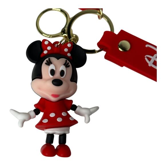 Disney Minnie Mouse Wristband Keychain Key Clip Purse Fob Backpack Polka Dot New - Picture 2 of 5